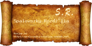 Spalovszky Rozália névjegykártya